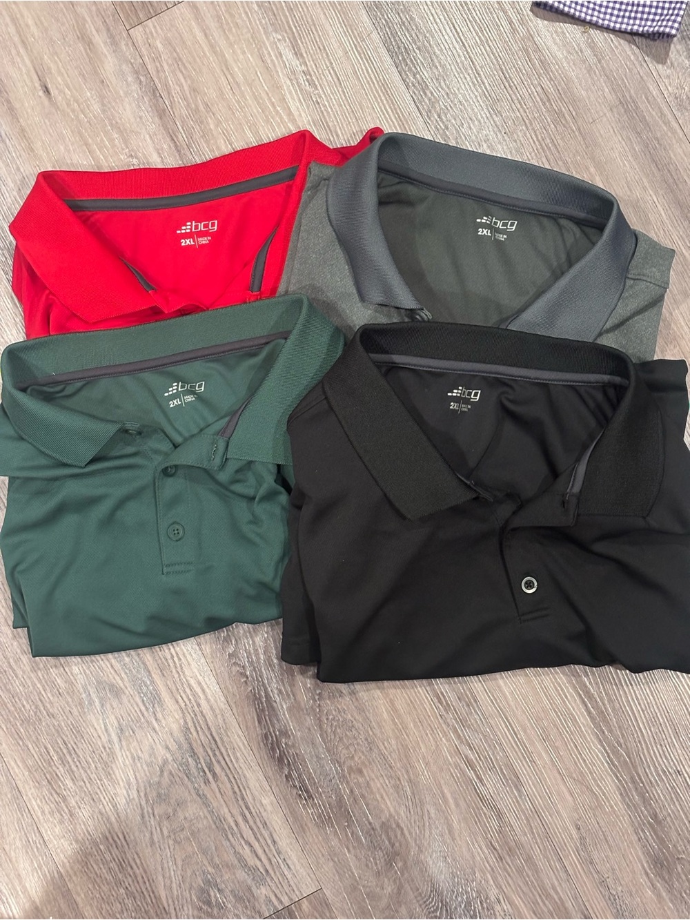 bcg Men's Polo Bundle - Red, Gray, Forest Green, Black